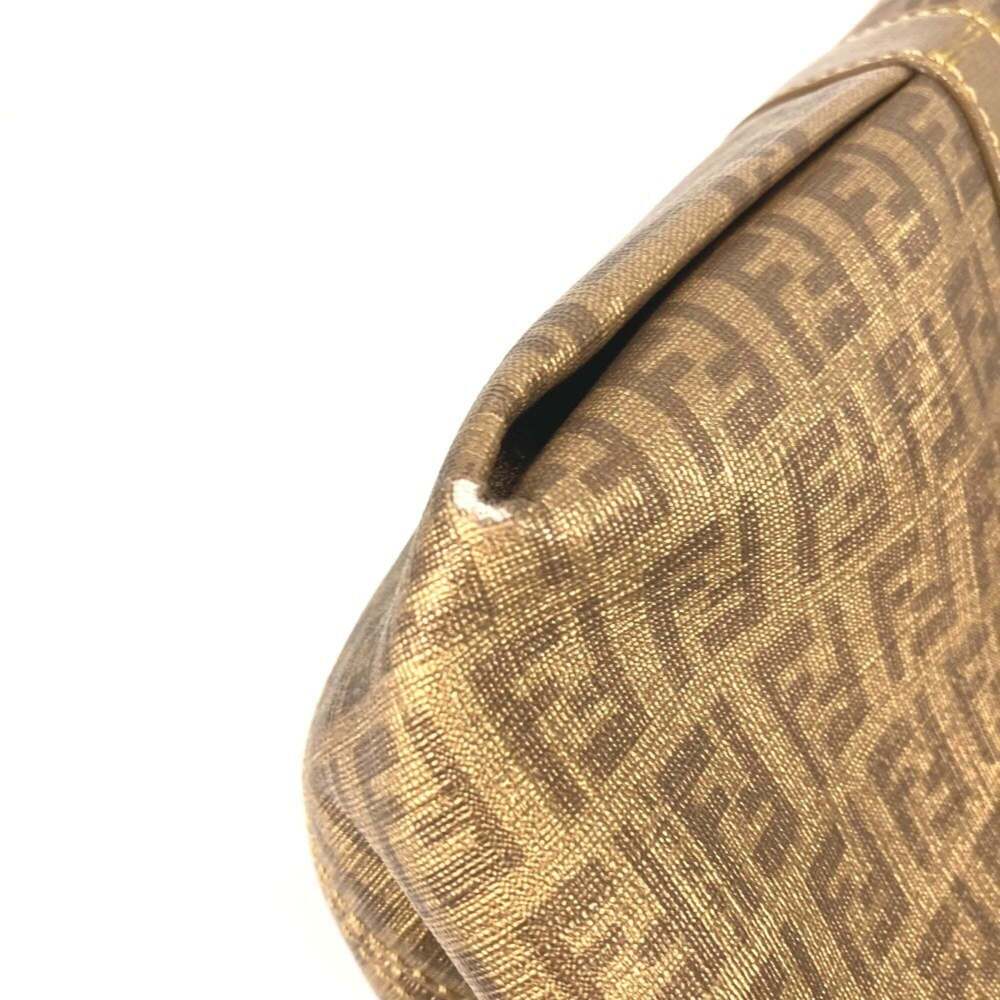 FENDI Gold Leather Zucca Shoulder Bag - Picture 12 of 16